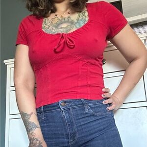 Y2K red hollister shirt